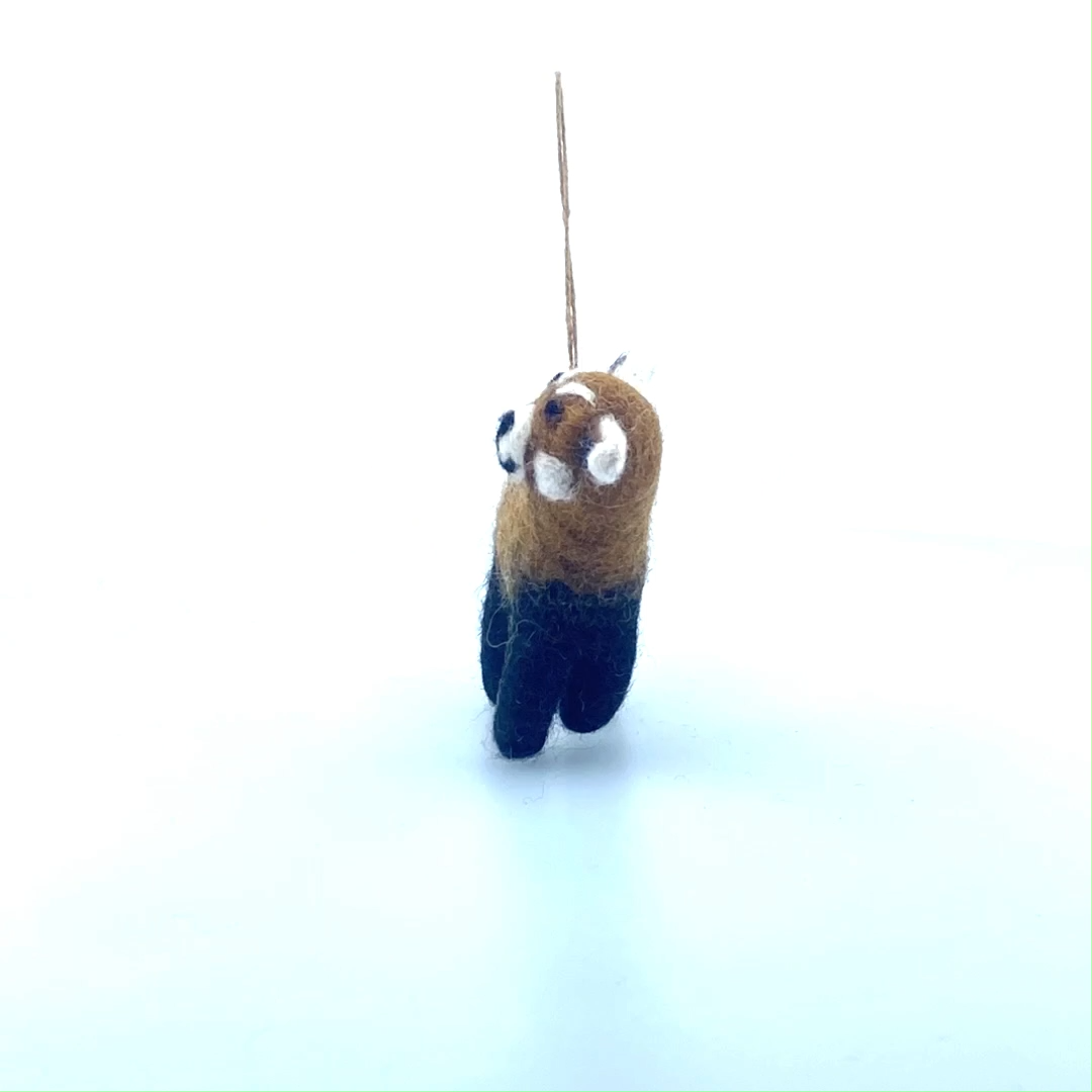 Handmade Felt Biodegradable Hanging Red Panda Safari Decoration