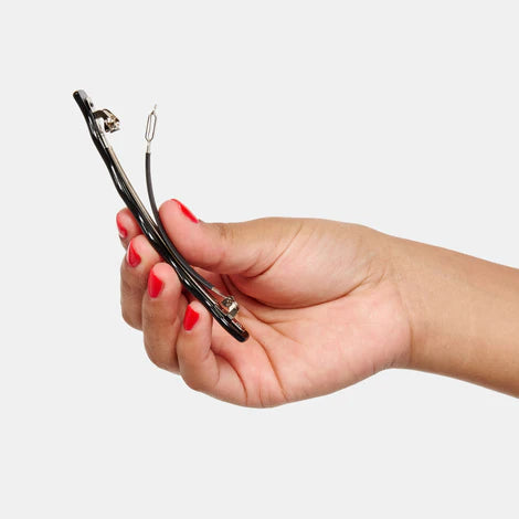 Skinny Wave Barrette in Black