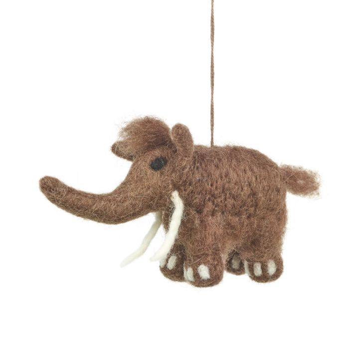 Handmade Felt Harold Woolly Mammoth Hanging Decoration