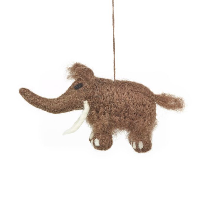 Handmade Felt Harold Woolly Mammoth Hanging Decoration